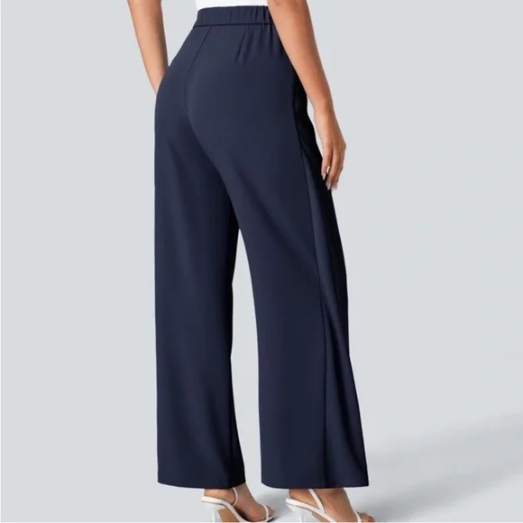 HALARA Elegant Navy Wide-Leg Pants - Picture 8 of 11